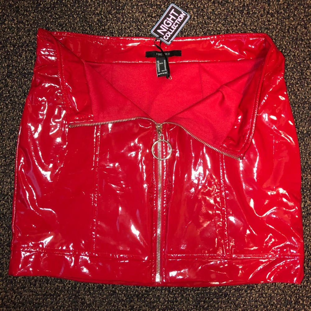 Red Patent Leather Skirt